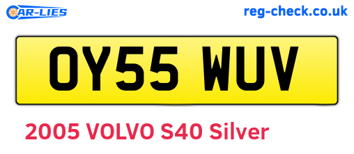 OY55WUV are the vehicle registration plates.