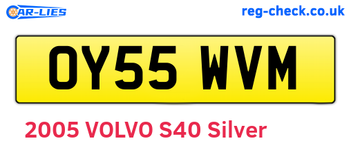 OY55WVM are the vehicle registration plates.