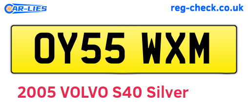 OY55WXM are the vehicle registration plates.