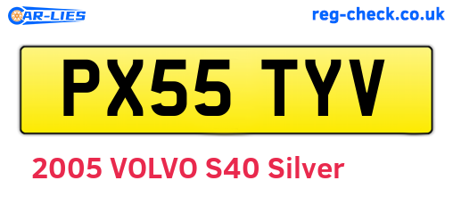 PX55TYV are the vehicle registration plates.
