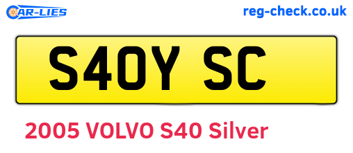 S40YSC are the vehicle registration plates.