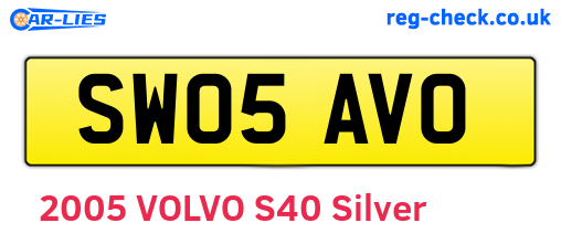 SW05AVO are the vehicle registration plates.