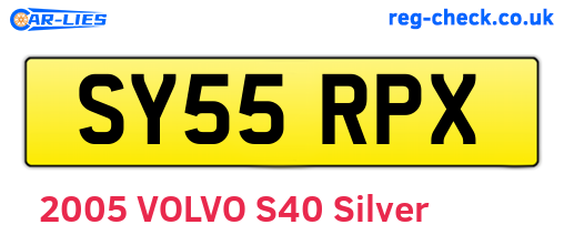 SY55RPX are the vehicle registration plates.