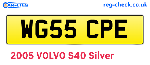 WG55CPE are the vehicle registration plates.