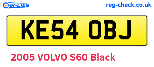 KE54OBJ are the vehicle registration plates.