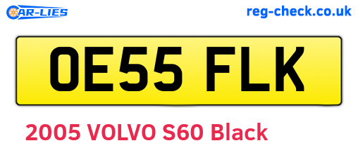 OE55FLK are the vehicle registration plates.