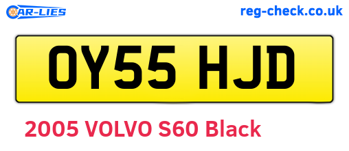 OY55HJD are the vehicle registration plates.