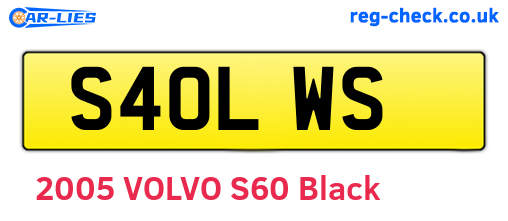 S40LWS are the vehicle registration plates.