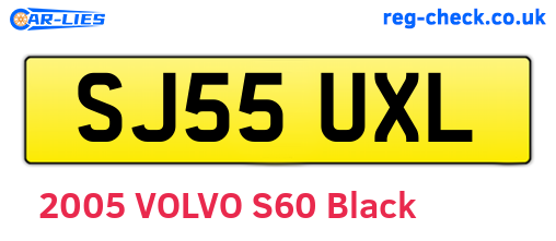SJ55UXL are the vehicle registration plates.