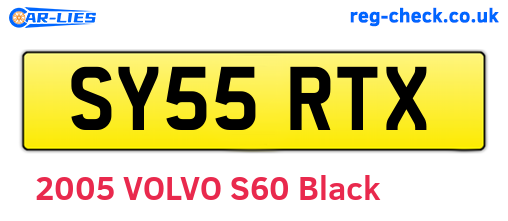 SY55RTX are the vehicle registration plates.