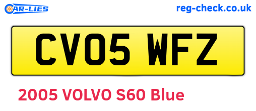 CV05WFZ are the vehicle registration plates.