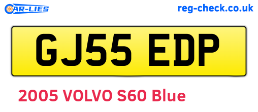 GJ55EDP are the vehicle registration plates.