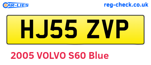 HJ55ZVP are the vehicle registration plates.