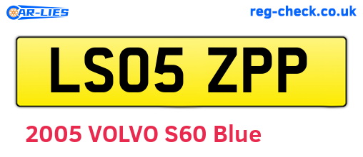 LS05ZPP are the vehicle registration plates.