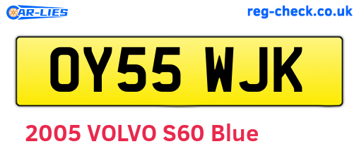 OY55WJK are the vehicle registration plates.