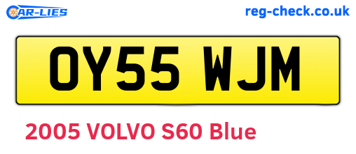 OY55WJM are the vehicle registration plates.