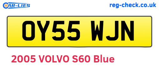 OY55WJN are the vehicle registration plates.