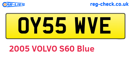 OY55WVE are the vehicle registration plates.