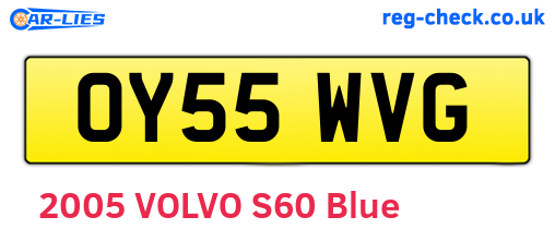 OY55WVG are the vehicle registration plates.
