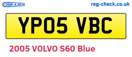 YP05VBC are the vehicle registration plates.