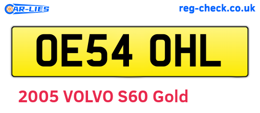 OE54OHL are the vehicle registration plates.