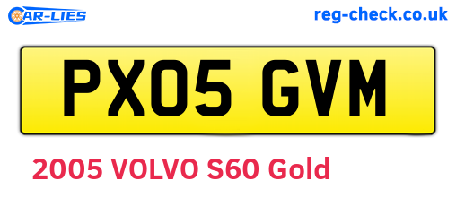 PX05GVM are the vehicle registration plates.