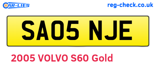 SA05NJE are the vehicle registration plates.