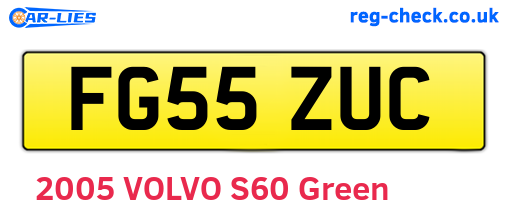 FG55ZUC are the vehicle registration plates.