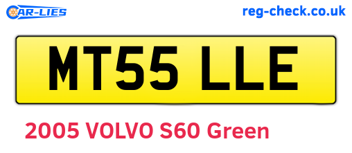 MT55LLE are the vehicle registration plates.