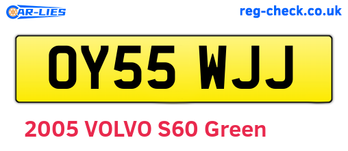 OY55WJJ are the vehicle registration plates.