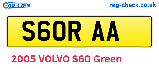 S60RAA are the vehicle registration plates.