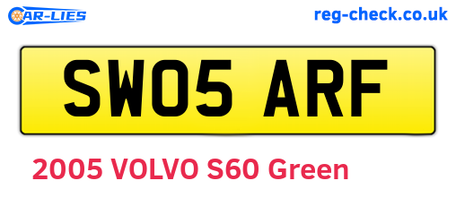 SW05ARF are the vehicle registration plates.