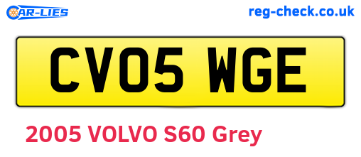 CV05WGE are the vehicle registration plates.