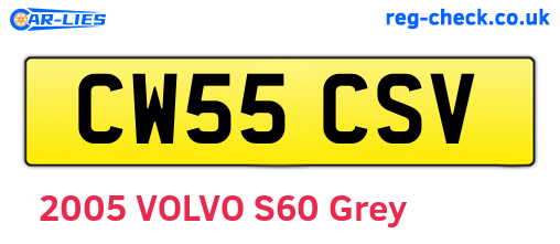 CW55CSV are the vehicle registration plates.