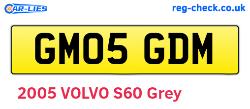 GM05GDM are the vehicle registration plates.