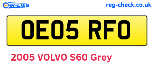 OE05RFO are the vehicle registration plates.