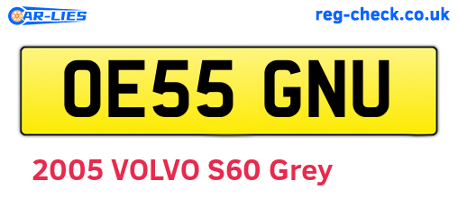 OE55GNU are the vehicle registration plates.