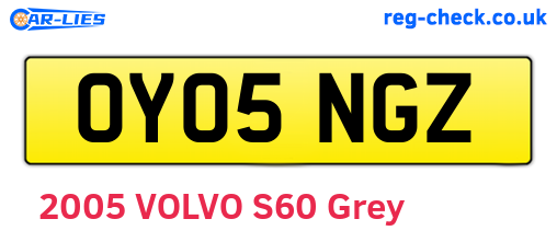 OY05NGZ are the vehicle registration plates.