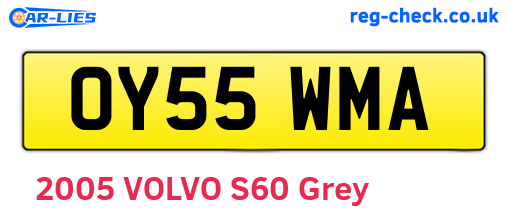 OY55WMA are the vehicle registration plates.