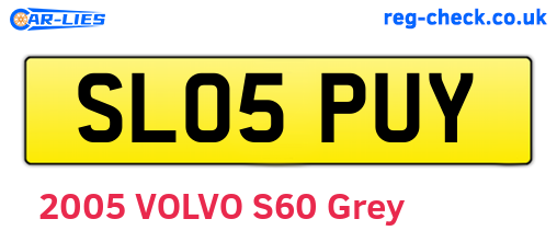 SL05PUY are the vehicle registration plates.