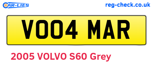 VO04MAR are the vehicle registration plates.
