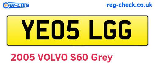 YE05LGG are the vehicle registration plates.