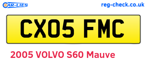 CX05FMC are the vehicle registration plates.