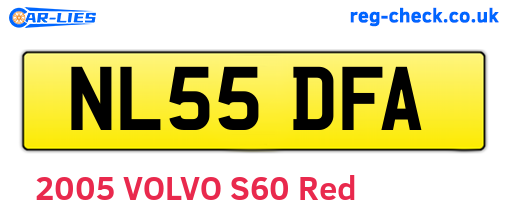 NL55DFA are the vehicle registration plates.