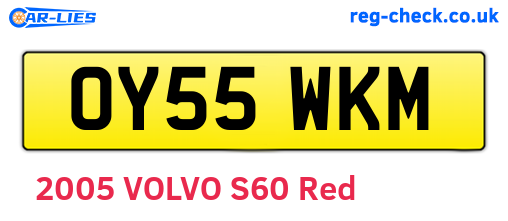 OY55WKM are the vehicle registration plates.