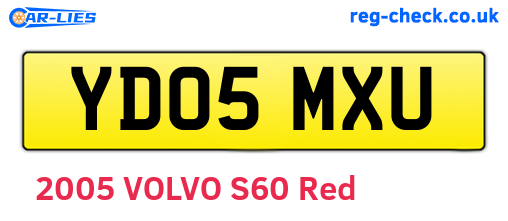 YD05MXU are the vehicle registration plates.