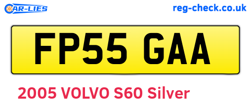 FP55GAA are the vehicle registration plates.