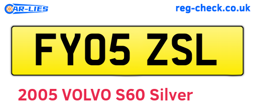 FY05ZSL are the vehicle registration plates.
