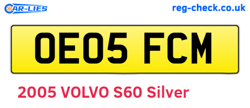 OE05FCM are the vehicle registration plates.