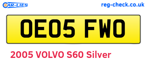 OE05FWO are the vehicle registration plates.